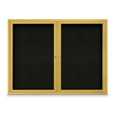 United Visual Products Sliding Door Indoor Enclosed Corkboard, 9 UV9029ACS-SATIN-CINNABA